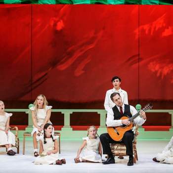 Sound of Music von trapp spelar gitarr för barnen