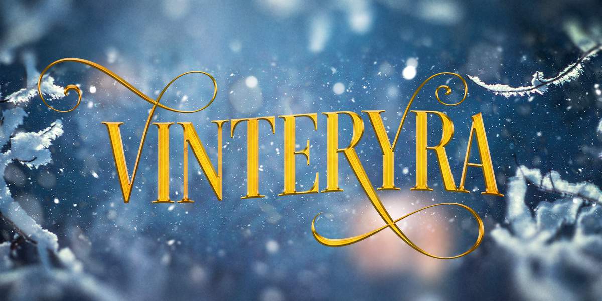 Text Vinteryra mot en vintrig bakgrund
